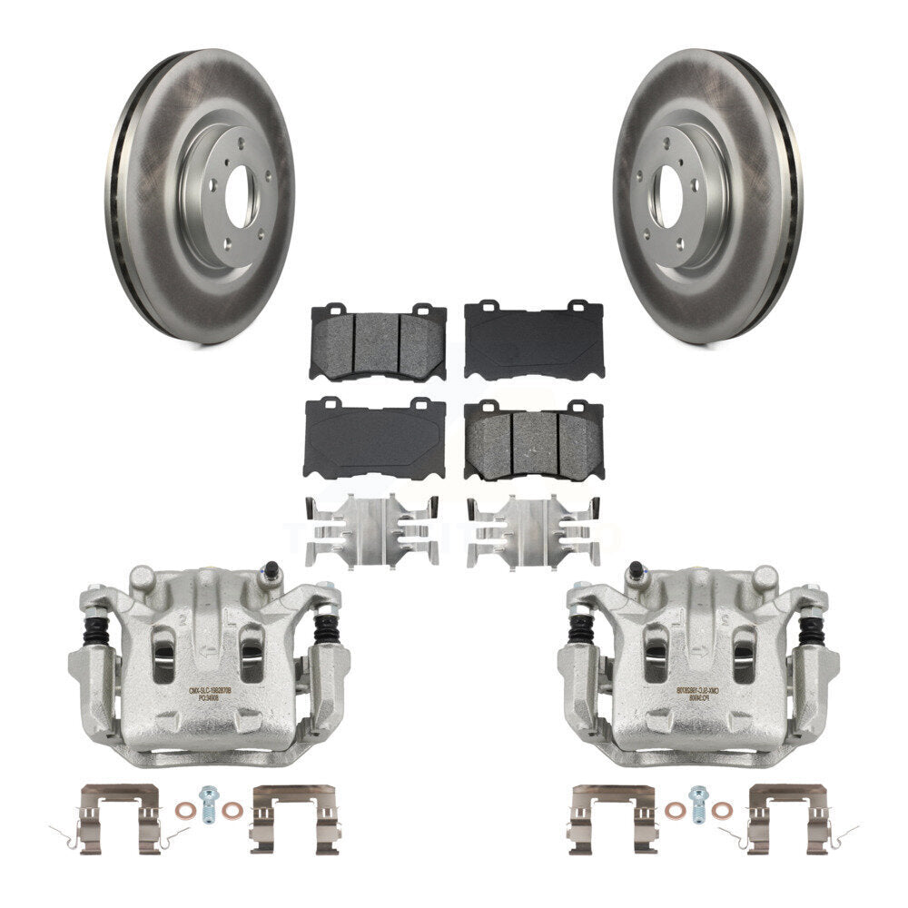 Front Brake Caliper Coat Rotor Semi-Metallic Pad Kit For INFINITI G37 With Brembo Brakes KCG-100512S