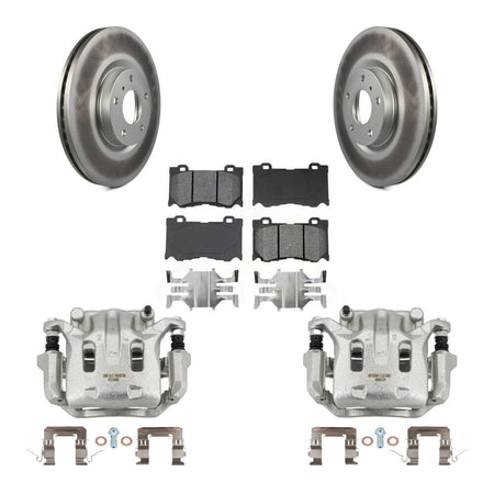 Front Brake Caliper Coat Rotor Semi-Metallic Pad Kit For INFINITI G37 With Brembo Brakes KCG-100512S