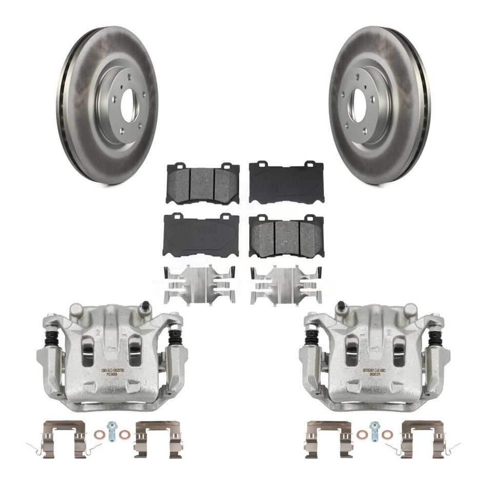 Front Brake Caliper Coat Rotor Semi-Metallic Pad Kit For INFINITI G37 With Brembo Brakes KCG-100512S
