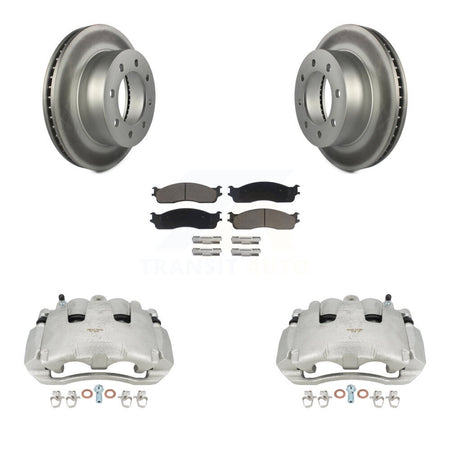 Front Brake Caliper Coat Rotor Ceramic Pad Kit For 2006 Dodge Ram 1500 With 8 Lug Wheels KCG-100513C