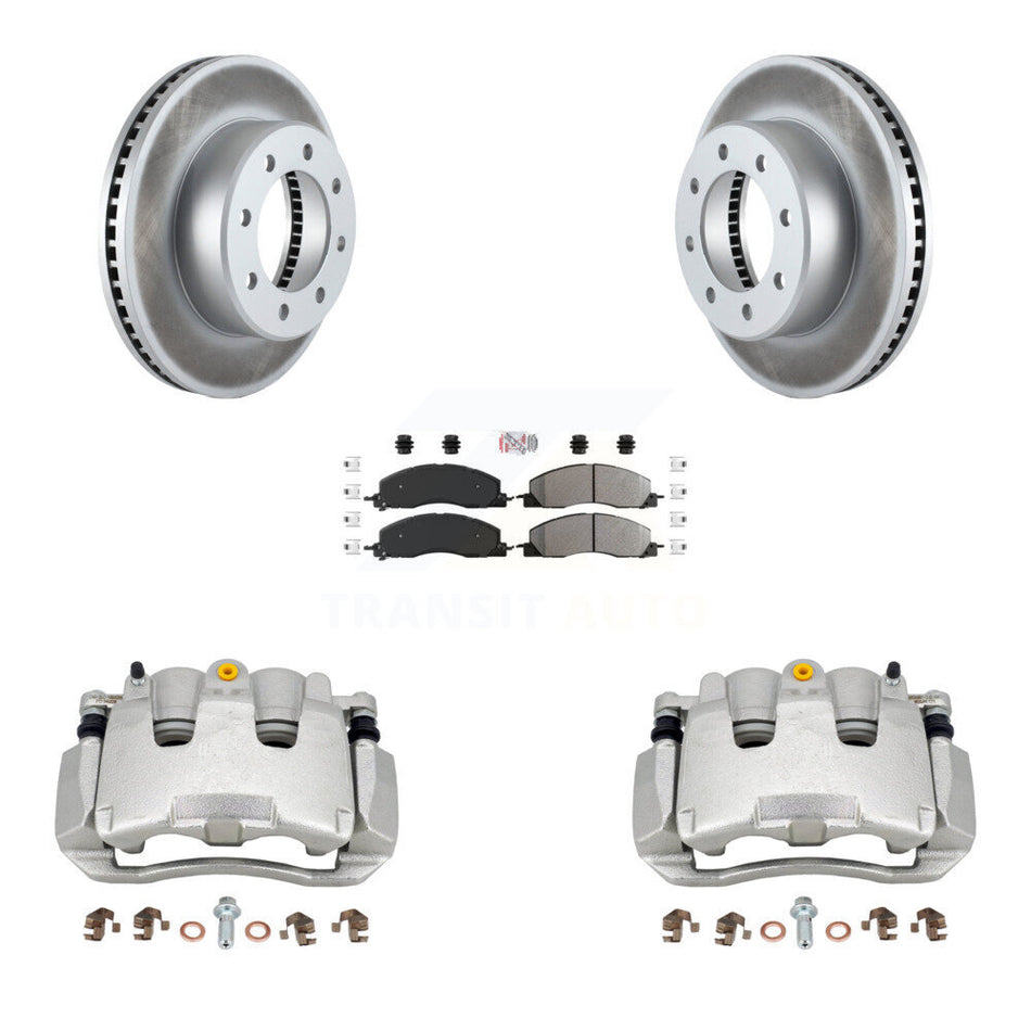 Front Brake Caliper Coat Rotor Semi-Metallic Pad Kit For 2012 Ram 1500 With 8 Lug Wheels KCG-100513N