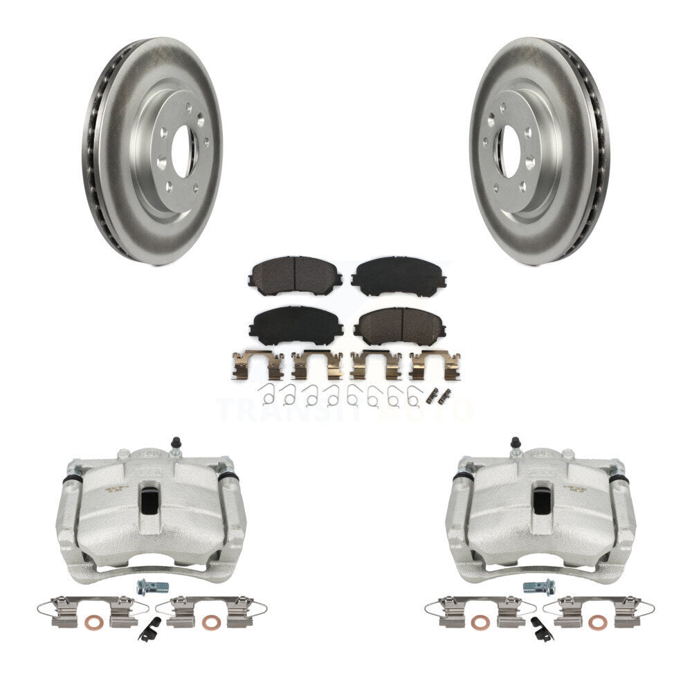 Front Disc Brake Caliper Coated Rotors And Semi-Metallic Pads Kit For Nissan Rogue Sport KCG-100513P