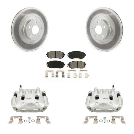 Front Disc Brake Caliper Coat Rotor Semi-Metallic Pad Kit For Subaru Forester Impreza XV KCG-100513S