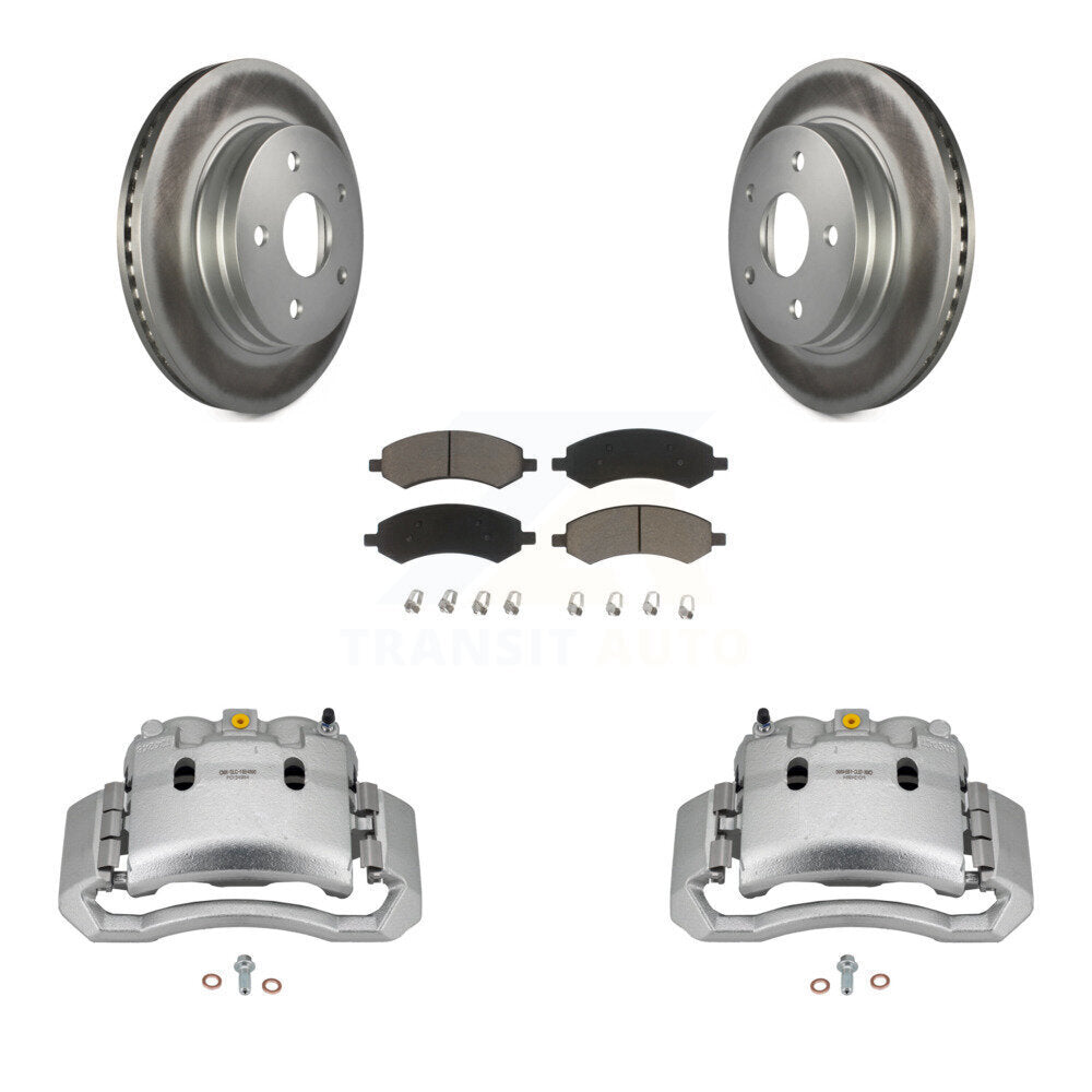 Front Brake Caliper Coat Rotor Ceramic Pad Kit For 2006 Dodge Ram 1500 With 5 Lug Wheels KCG-100514C