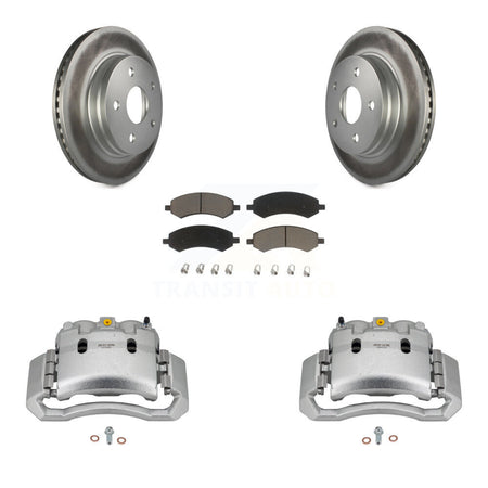 Front Brake Caliper Coat Rotor Ceramic Pad Kit For 2006 Dodge Ram 1500 With 5 Lug Wheels KCG-100514C