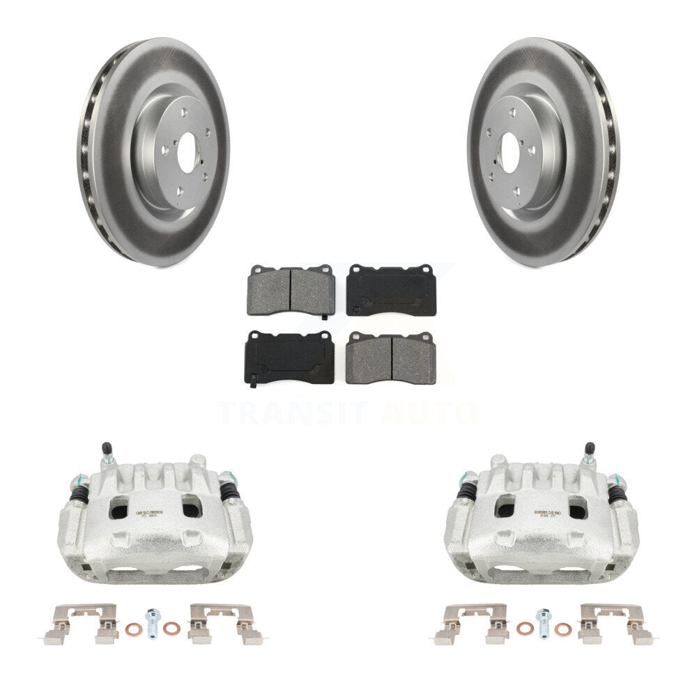 Front Disc Brake Caliper Coated Rotors And Semi-Metallic Pads Kit For Subaru Impreza WRX KCG-100514S