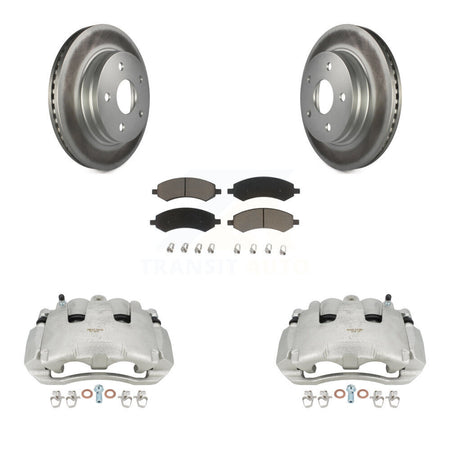 Front Disc Brake Caliper Coated Rotors And Ceramic Pads Kit For Dodge Ram 1500 KCG-100515C