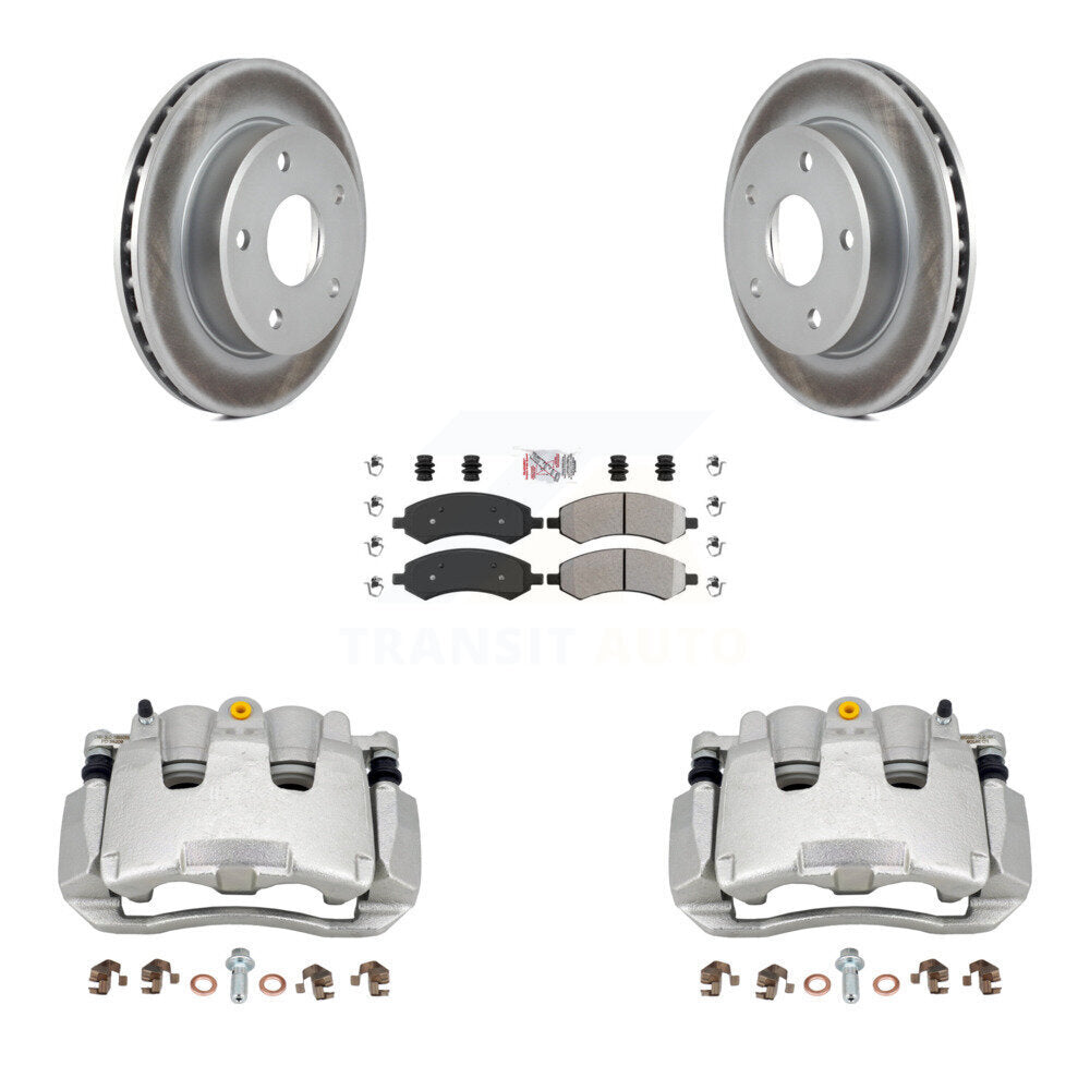 Front Disc Brake Caliper Coated Rotors And Semi-Metallic Pads Kit For Dakota Dodge Ram KCG-100515N