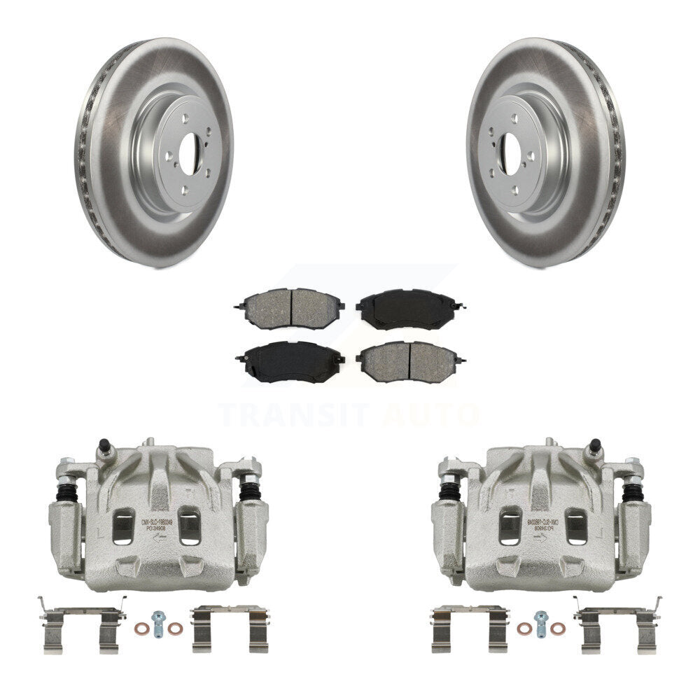 Front Brake Caliper Coat Rotors Semi-Metallic Pad Kit For Subaru Forester Outback Legacy KCG-100515S