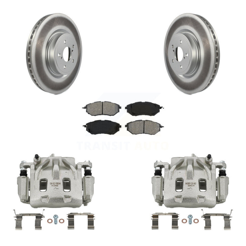 Front Brake Caliper Coat Rotors Semi-Metallic Pad Kit For Subaru Forester Outback Legacy KCG-100515S