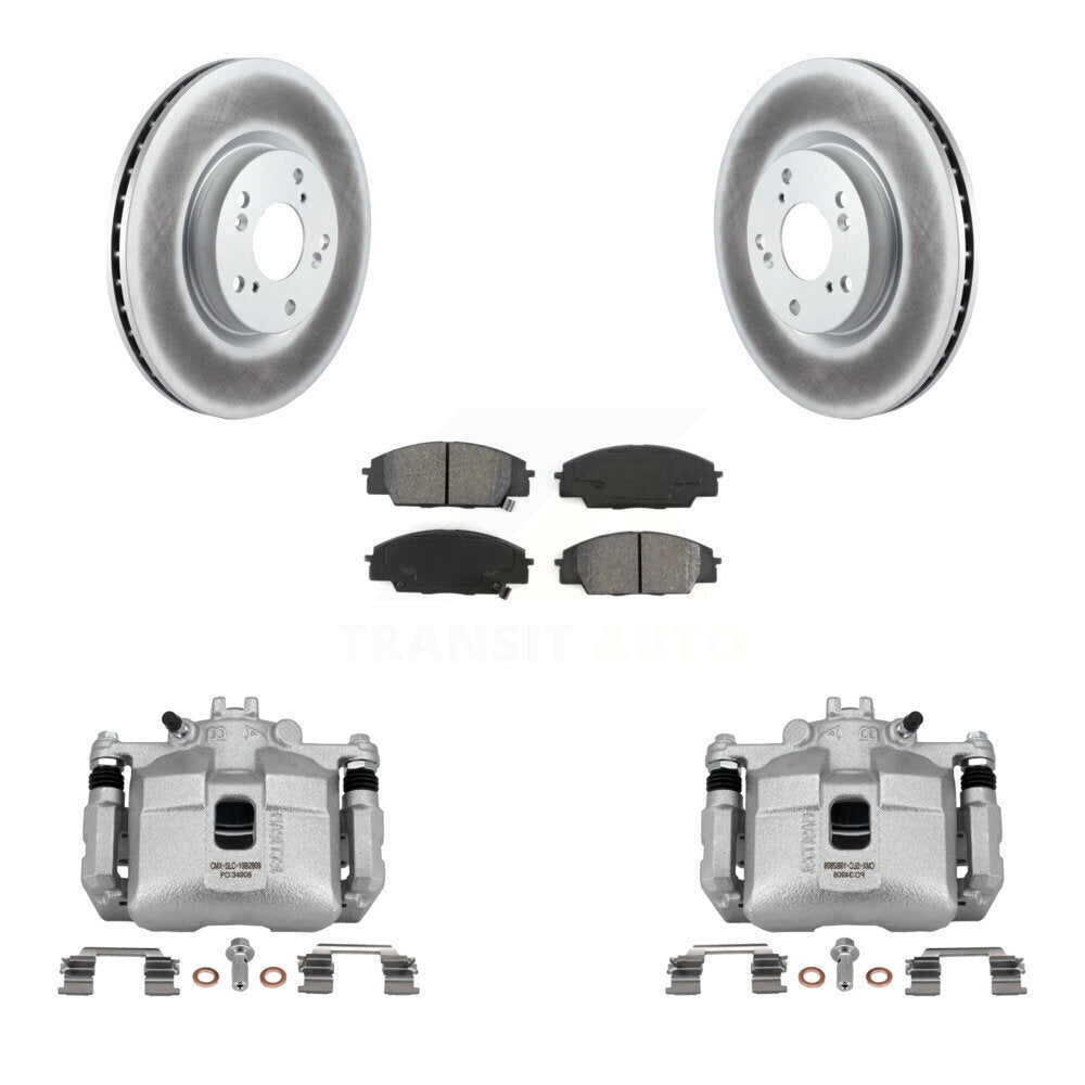 Front Disc Brake Caliper Coat Rotor Semi-Metallic Pad Kit For 2002-2006 Acura RSX Type-S KCG-100517S