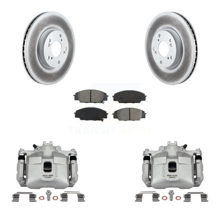 Front Disc Brake Caliper Coat Rotor Semi-Metallic Pad Kit For 2002-2006 Acura RSX Type-S KCG-100517S