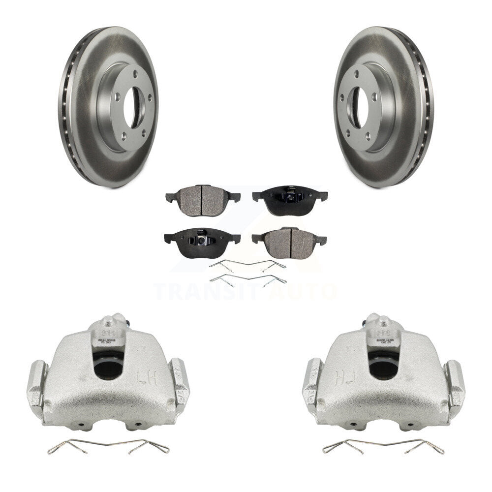 Front Disc Brake Caliper Coated Rotors And Semi-Metallic Pads Kit For Mazda 3 Sport KCG-100518P