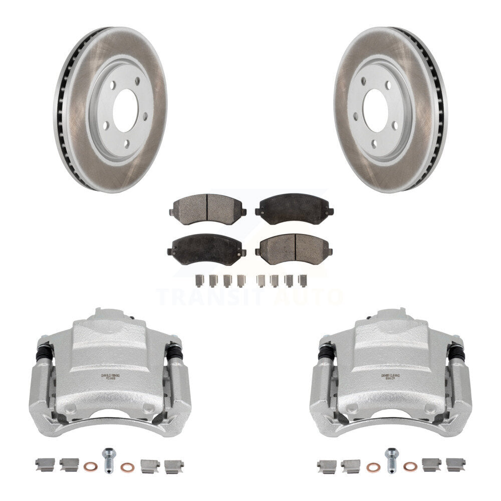 Front Brake Caliper Coat Rotors Ceramic Pad Kit For Dodge Grand Caravan Drum rear brakes KCG-100518T