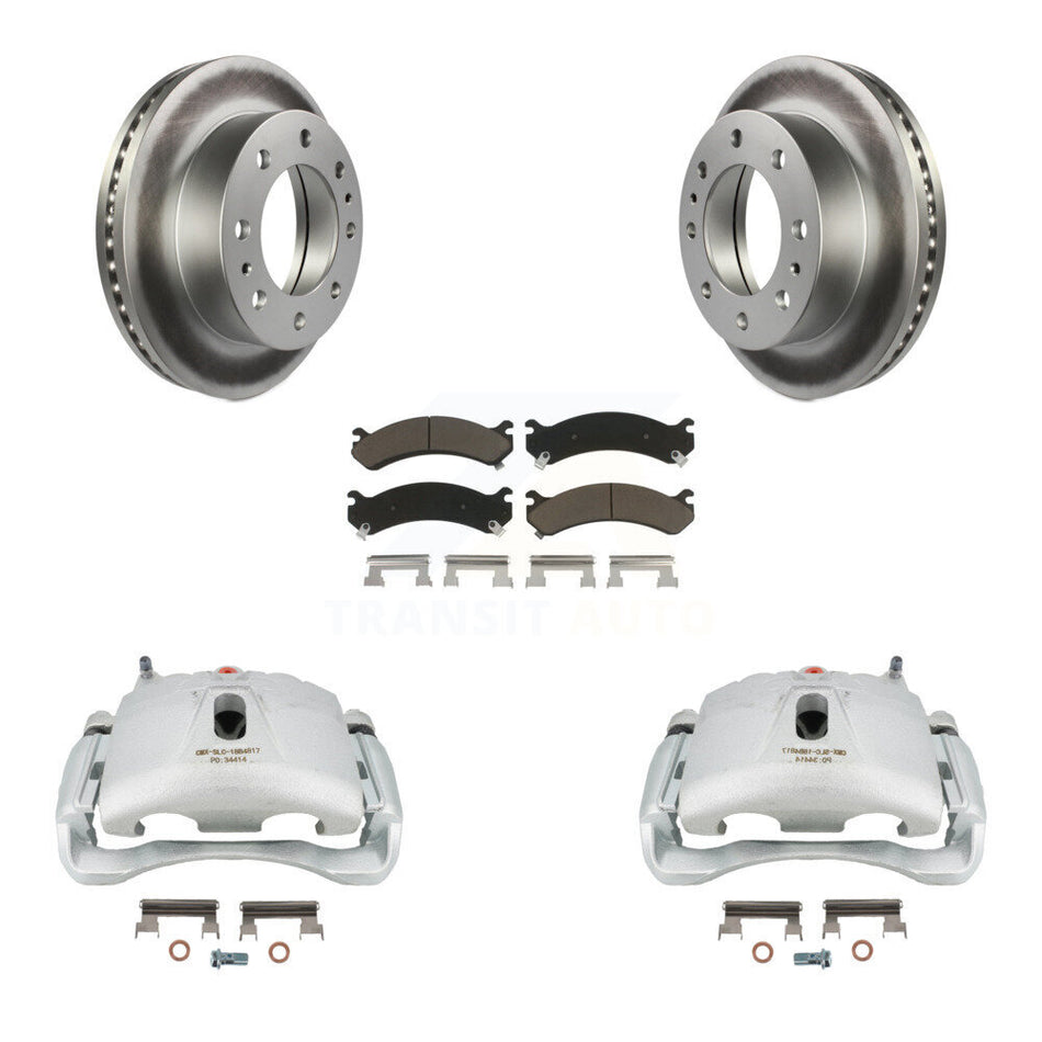 Front Brake Caliper Coat Rotor And Ceramic Pad Kit For Chevrolet GMC Express 3500 Savana KCG-100519C