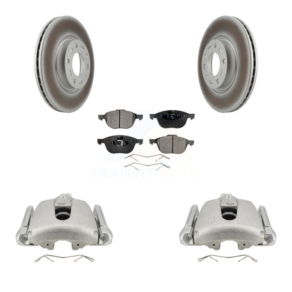 Front Disc Brake Caliper Coated Rotors And Semi-Metallic Pads Kit For Mazda 3 5 Sport KCG-100519P