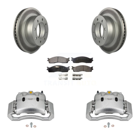 Front Disc Brake Caliper Coated Rotors And Ceramic Pads Kit For Dodge Ram 1500 3500 2500 KCG-100519T