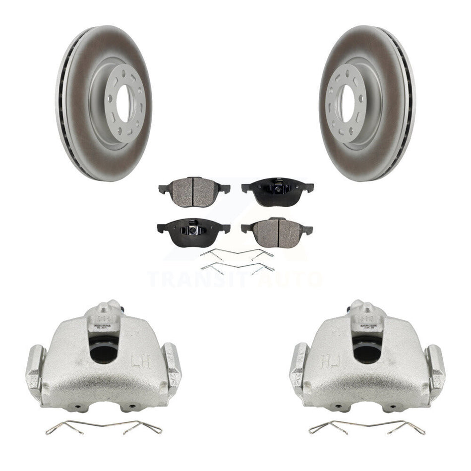 Front Brake Caliper Coat Rotor & Semi-Metallic Pad Kit For Mazda 3 Sport GS GT with 2.5L KCG-100520P