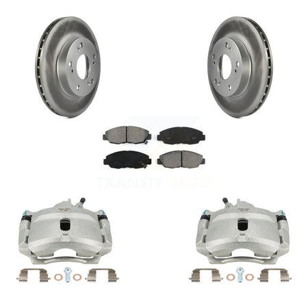 Front Disc Brake Caliper Coated Rotors And Semi-Metallic Pads Kit For Honda Civic KCG-100520S