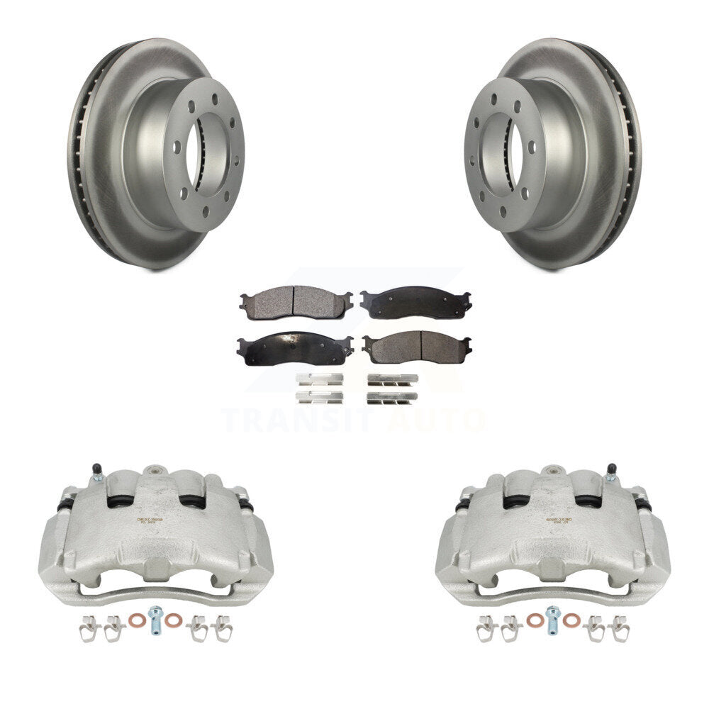 Front Brake Caliper Coat Rotor Ceramic Pad Kit For 2006 Dodge Ram 1500 With 8 Lug Wheels KCG-100520T