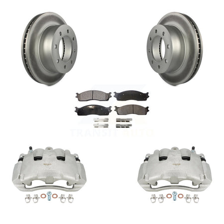 Front Brake Caliper Coat Rotor Ceramic Pad Kit For 2006 Dodge Ram 1500 With 8 Lug Wheels KCG-100520T