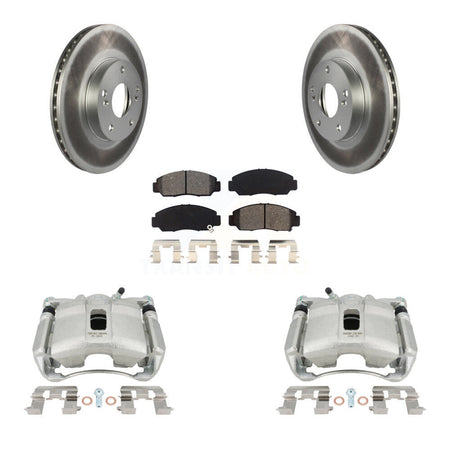 Front Disc Brake Caliper Coat Rotors And Semi-Metallic Pad Kit For Honda Civic Acura CSX KCG-100521S