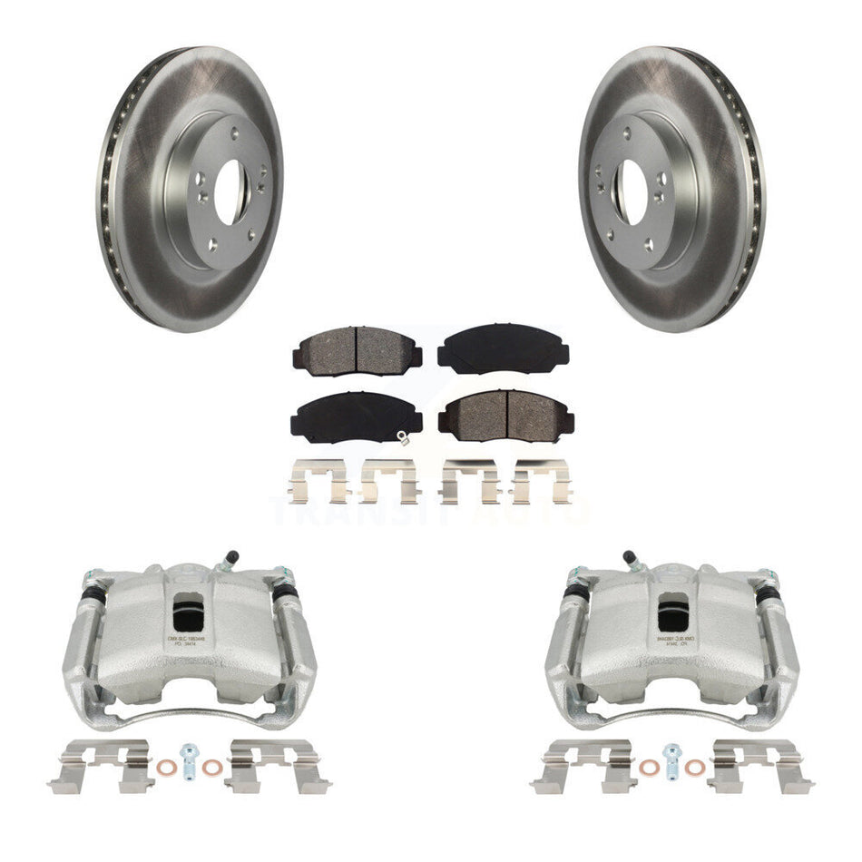 Front Disc Brake Caliper Coat Rotors And Semi-Metallic Pad Kit For Honda Civic Acura CSX KCG-100521S