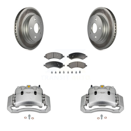 Front Brake Caliper Coat Rotor Ceramic Pad Kit For 2006 Dodge Ram 1500 With 5 Lug Wheels KCG-100521T