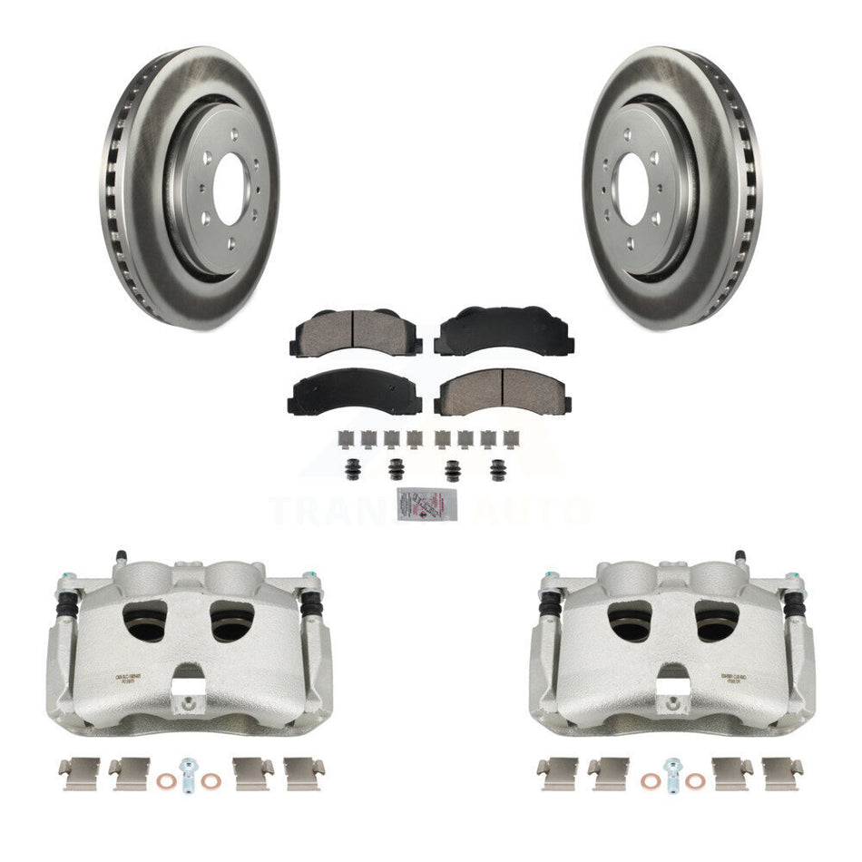 Front Disc Brake Caliper Coated Rotors And Ceramic Pads Kit For Ford F-150 KCG-100522N