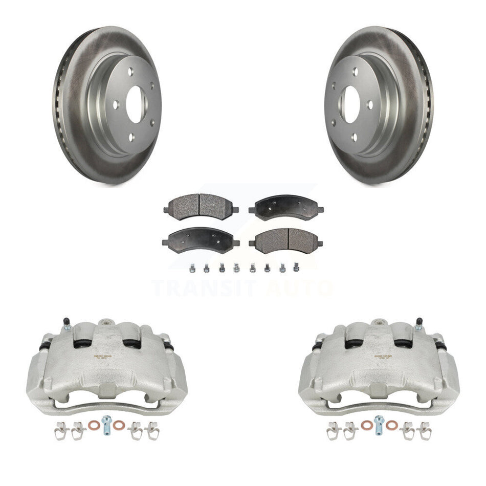 Front Disc Brake Caliper Coated Rotors And Ceramic Pads Kit For Dodge Ram 1500 KCG-100522T