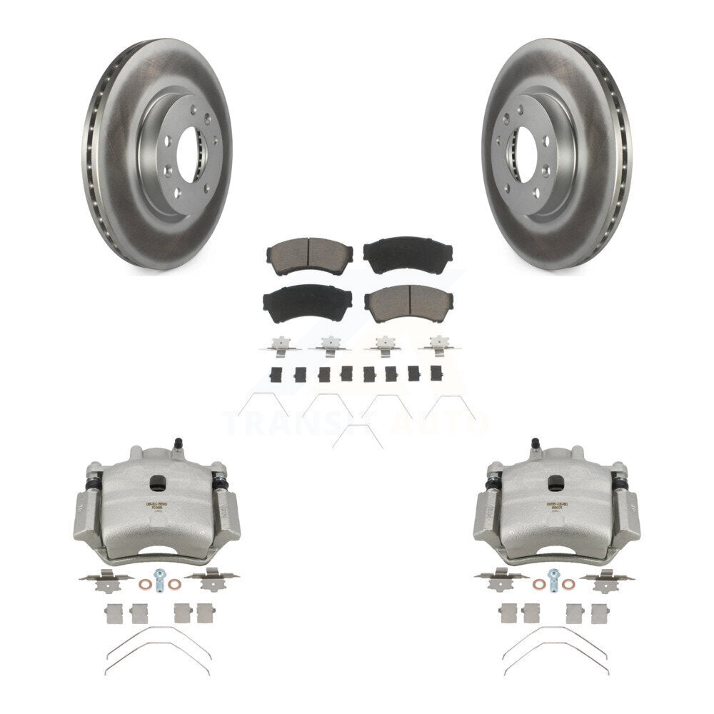 Front Brake Caliper Coat Rotor Ceramic Pad Kit For Ford Fusion Mazda 6 Lincoln MKZ Milan KCG-100523C
