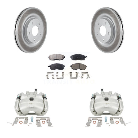 Front Disc Brake Caliper Coated Rotors And Semi-Metallic Pads Kit For Nissan Sentra Juke KCG-100523P