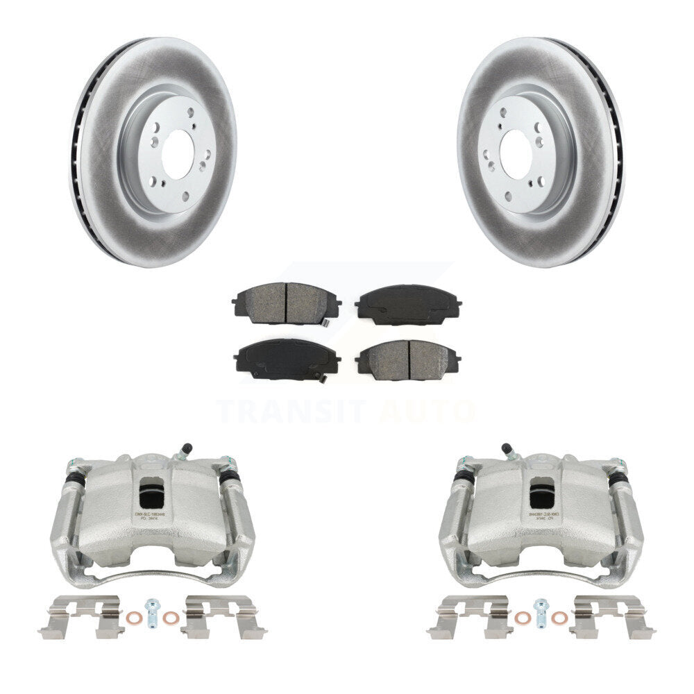 Front Disc Brake Caliper Coat Rotor Semi-Metallic Pad Kit For 2007-2010 Acura CSX Type-S KCG-100523S