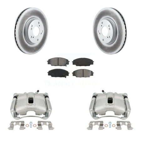Front Disc Brake Caliper Coat Rotor Semi-Metallic Pad Kit For 2007-2010 Acura CSX Type-S KCG-100523S