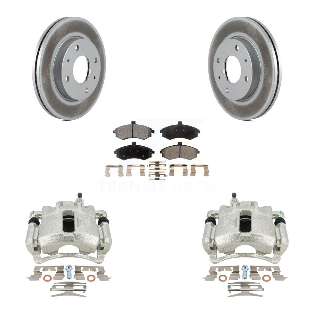 Front Disc Brake Caliper Coated Rotors And Ceramic Pads Kit For Hyundai Elantra KCG-100523T