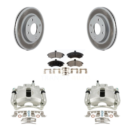 Front Disc Brake Caliper Coated Rotors And Ceramic Pads Kit For Hyundai Elantra KCG-100523T