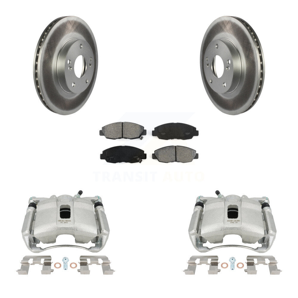 Front Brake Caliper Coat Rotor & Semi-Metallic Pad Kit For 2011 Honda Civic GX with 1.8L KCG-100524S