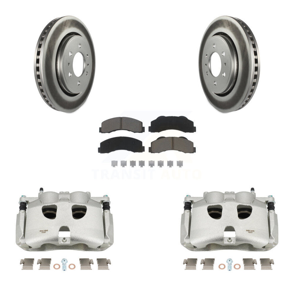 Front Disc Brake Caliper Coated Rotors And Ceramic Pads Kit For Ford F-150 KCG-100525C