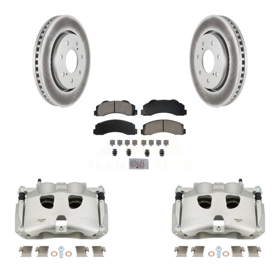 Front Brake Caliper Coat Rotors & Ceramic Pad Kit For 12-14 Ford F-150 With 7 Lug Wheels KCG-100525N
