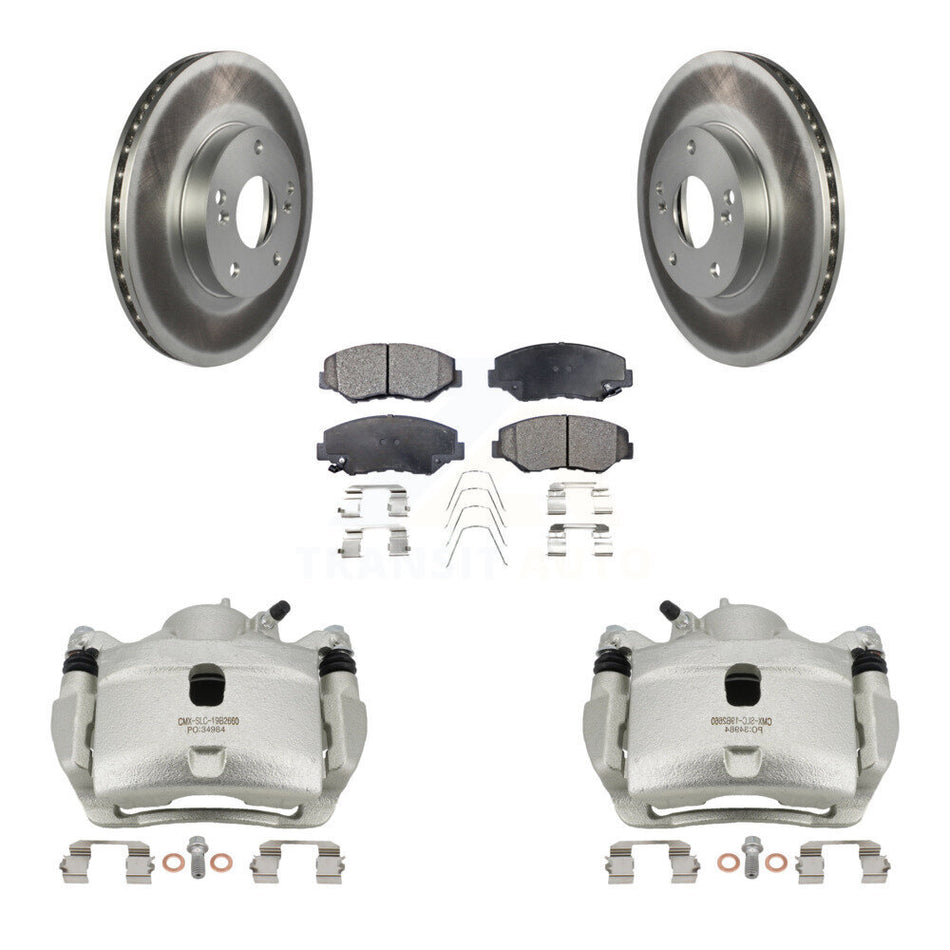 Front Brake Caliper Coat Rotors & Semi-Metallic Pad Kit For Honda Civic Accord Fit Acura KCG-100525P