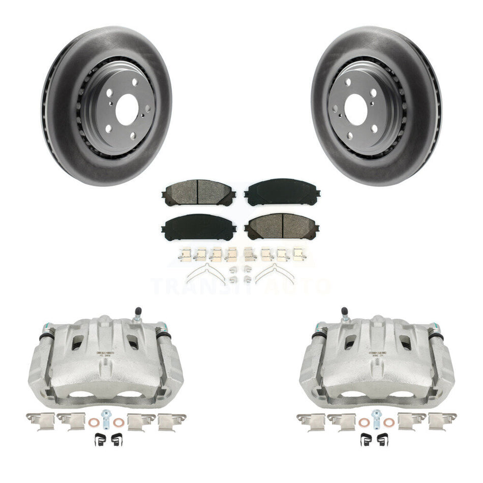 Front Brake Caliper Coat Rotors Semi-Metallic Pad Kit For Toyota Sienna Highlander Lexus KCG-100525S