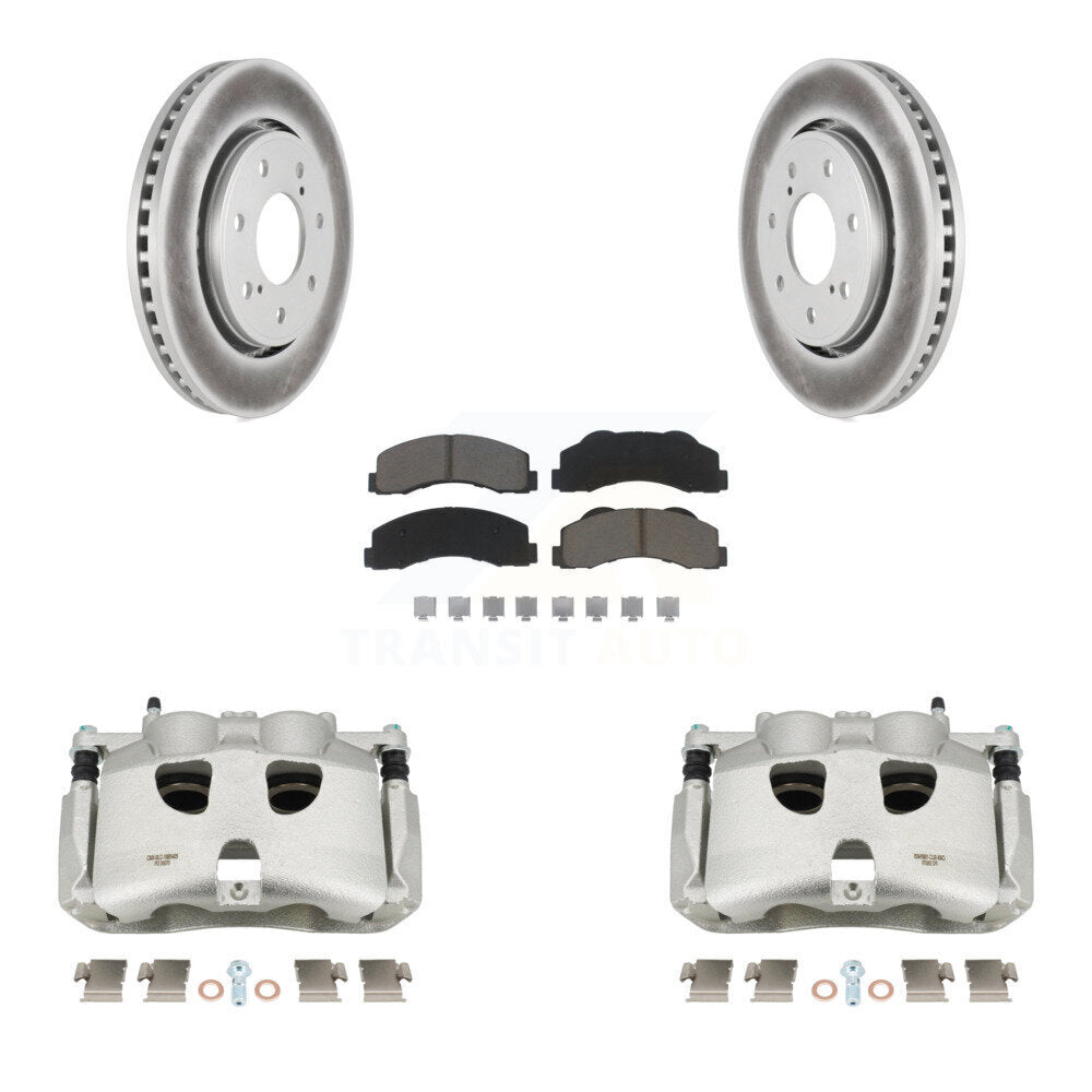 Front Brake Caliper Coat Rotors & Ceramic Pad Kit For 12-14 Ford F-150 With 7 Lug Wheels KCG-100526C