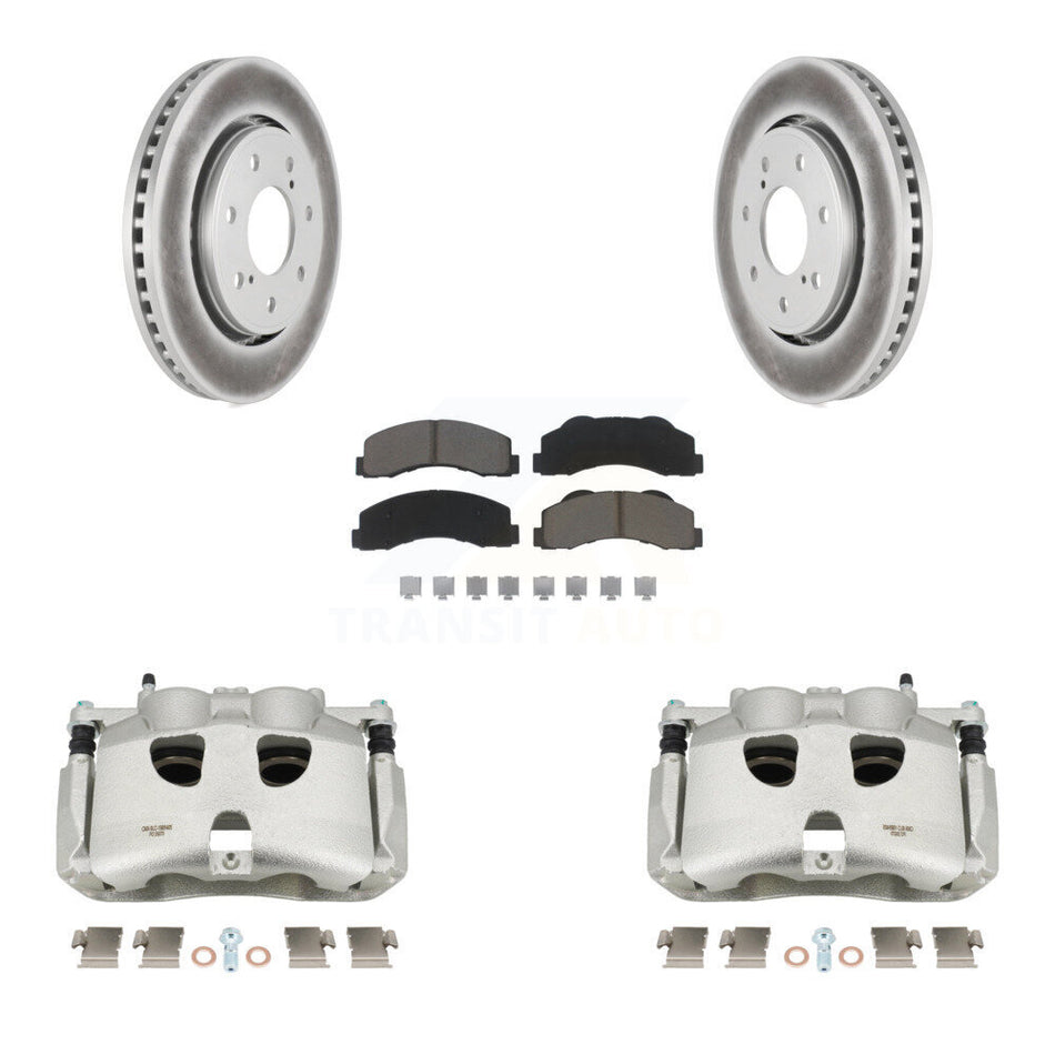 Front Brake Caliper Coat Rotors & Ceramic Pad Kit For 12-14 Ford F-150 With 7 Lug Wheels KCG-100526C