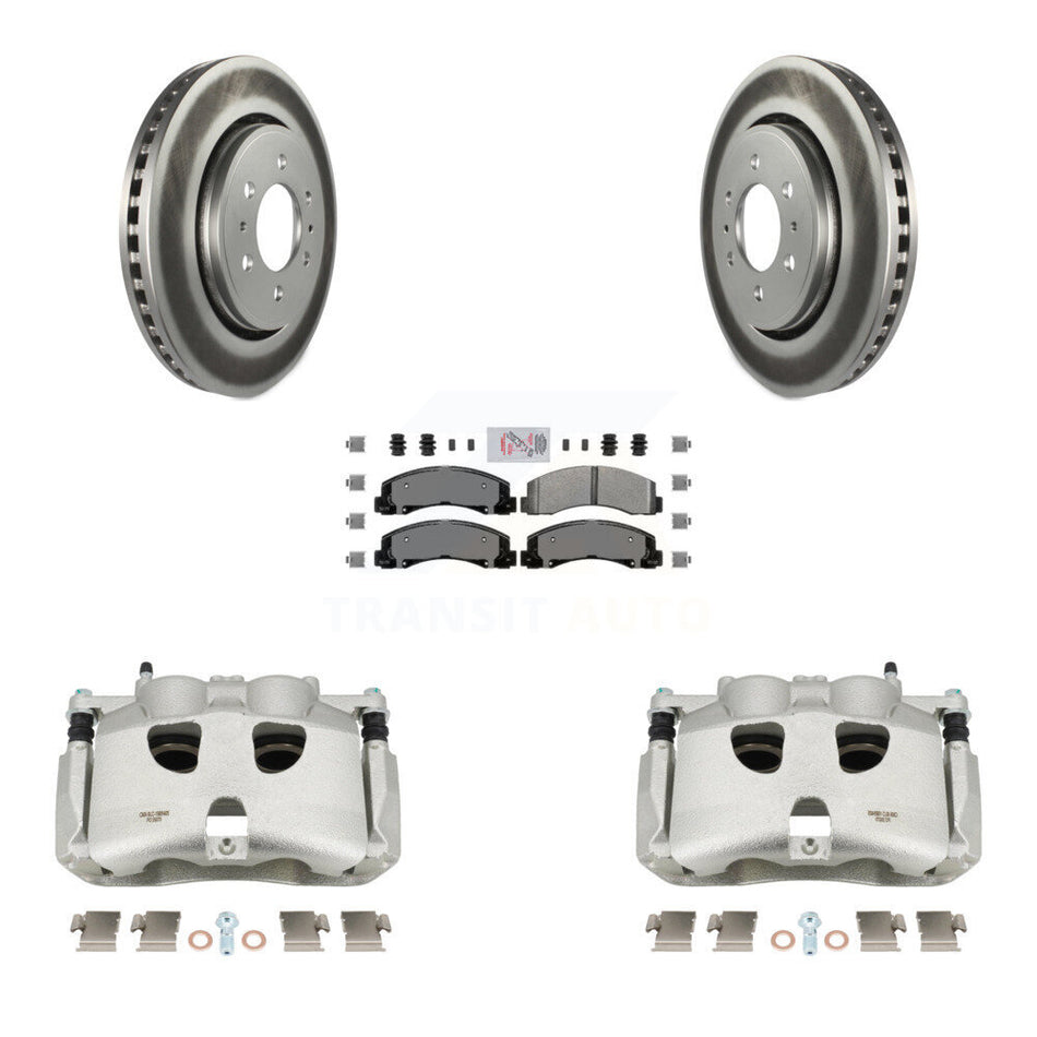 Front Disc Brake Caliper Coated Rotors And Semi-Metallic Pads Kit For 2018-2020 Ford F-150 KCG-100526N