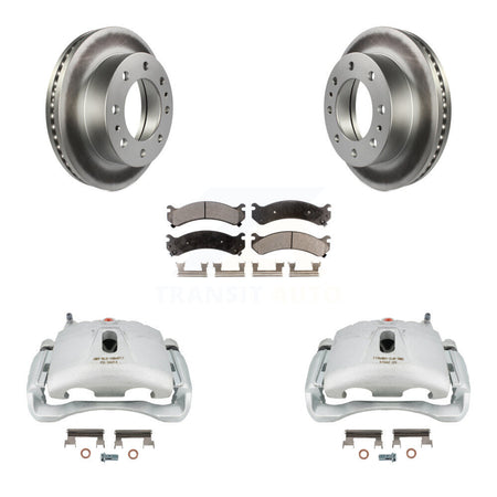 Front Brake Caliper Coat Rotor And Ceramic Pad Kit For Chevrolet GMC Express 3500 Savana KCG-100526T
