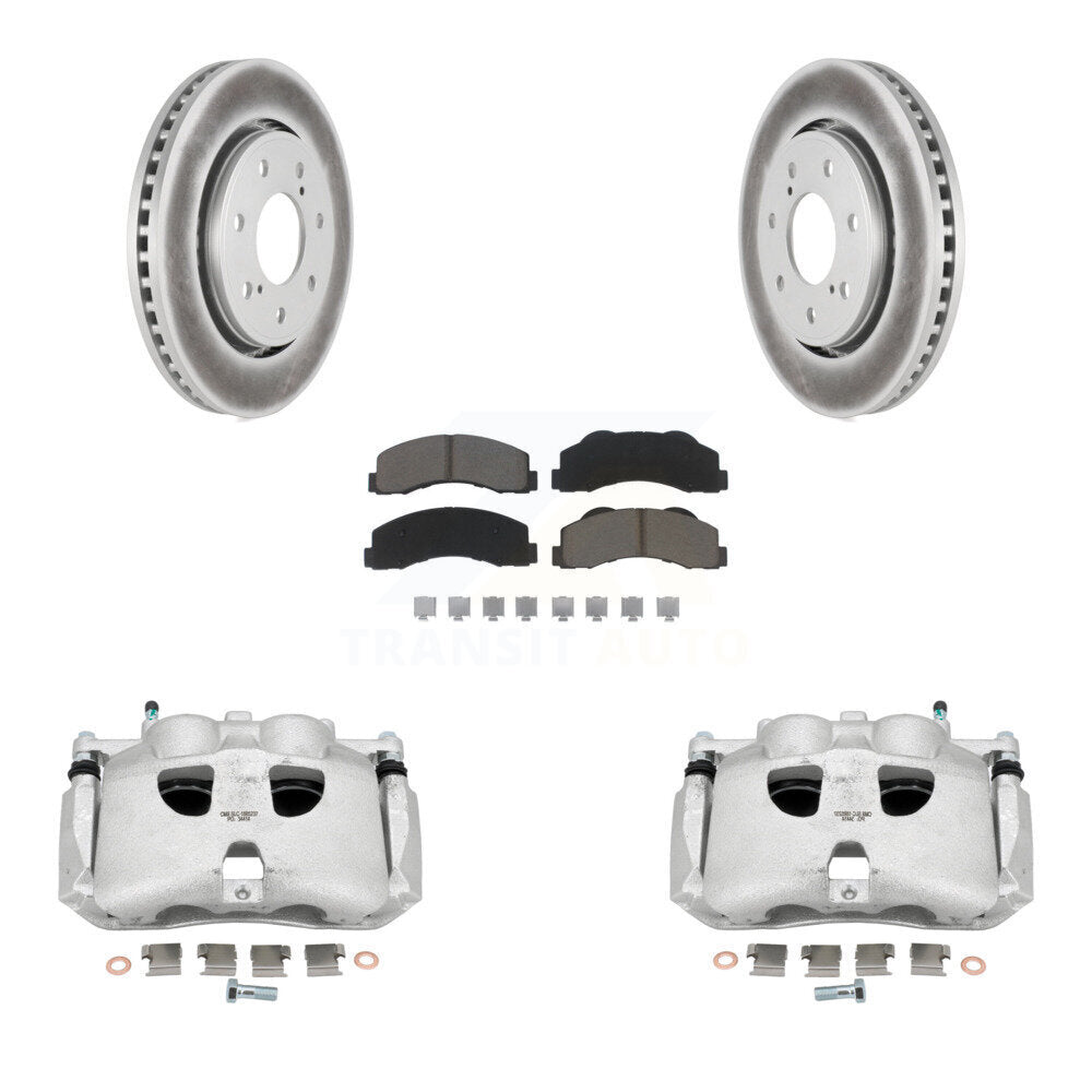 Front Brake Caliper Coat Rotors & Ceramic Pad Kit For 10-11 Ford F-150 With 7 Lug Wheels KCG-100527C