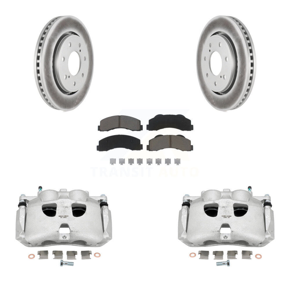 Front Brake Caliper Coat Rotors & Ceramic Pad Kit For 10-11 Ford F-150 With 7 Lug Wheels KCG-100527C