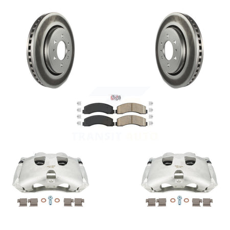 Front Disc Brake Caliper Coated Rotors And Ceramic Pads Kit For 2018-2020 Ford F-150 KCG-100527N by Transit Auto