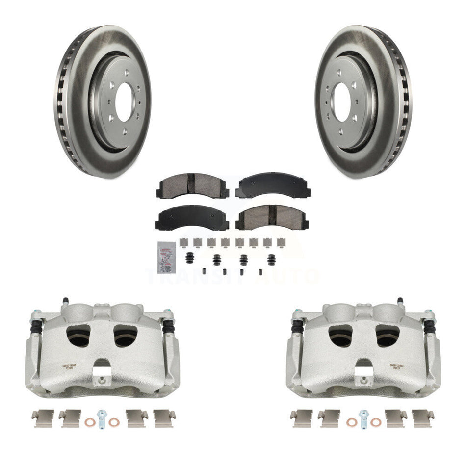 Front Disc Brake Caliper Coated Rotors And Ceramic Pads Kit For 2018-2020 Ford F-150 KCG-100528N
