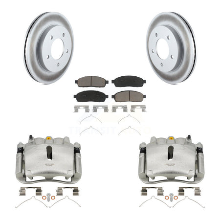Front Brake Caliper Coat Rotor Ceramic Pad Kit For 2004 Ford F-150 4WD With 5 Lug Wheels KCG-100529C